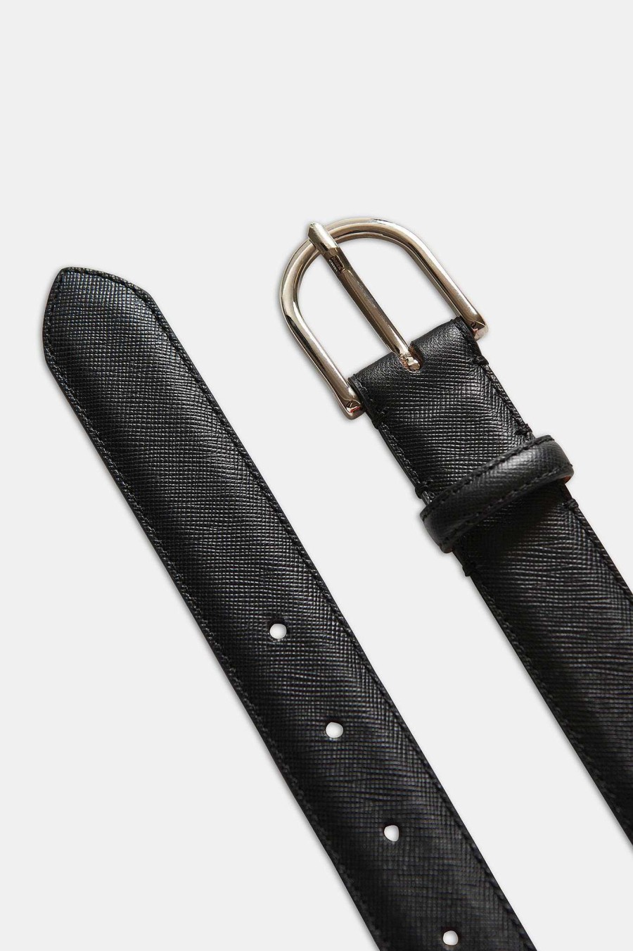 Accessories Oscar Jacobson | Round Buckle Saffiano Laderbalte