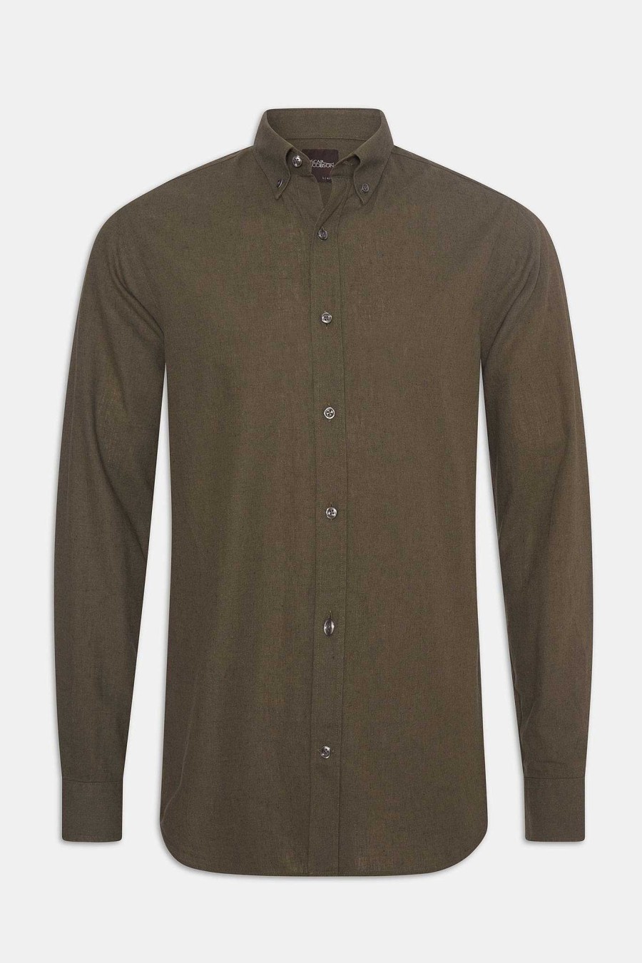 Klader Oscar Jacobson | Button Down Cotton-Linen Shirt