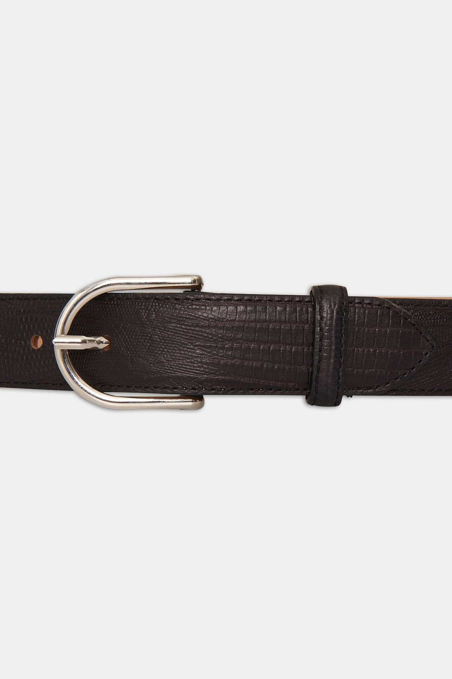 Accessories Oscar Jacobson | Round Buckle Laderbalte Lizard