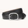 Accessories Oscar Jacobson | Oval Buckle Saffiano Laderbalte