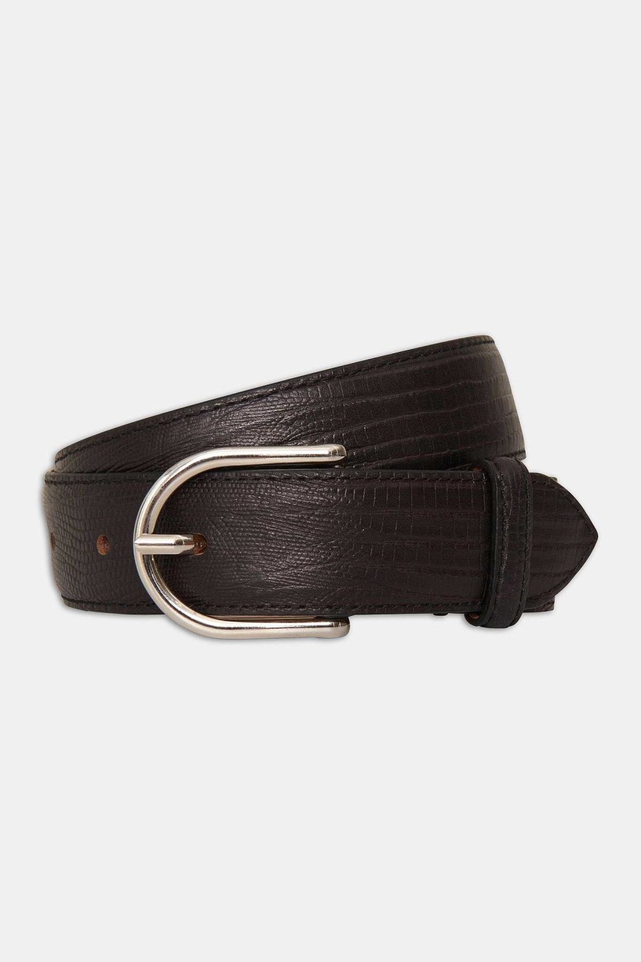 Accessories Oscar Jacobson | Round Buckle Laderbalte Lizard