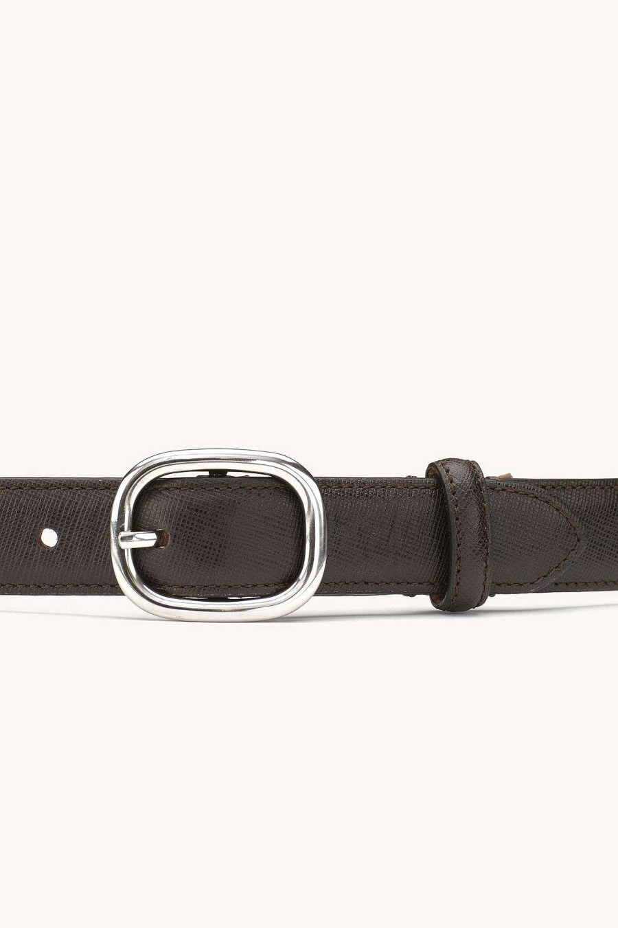 Accessories Oscar Jacobson | Oval Buckle Saffiano Laderbalte