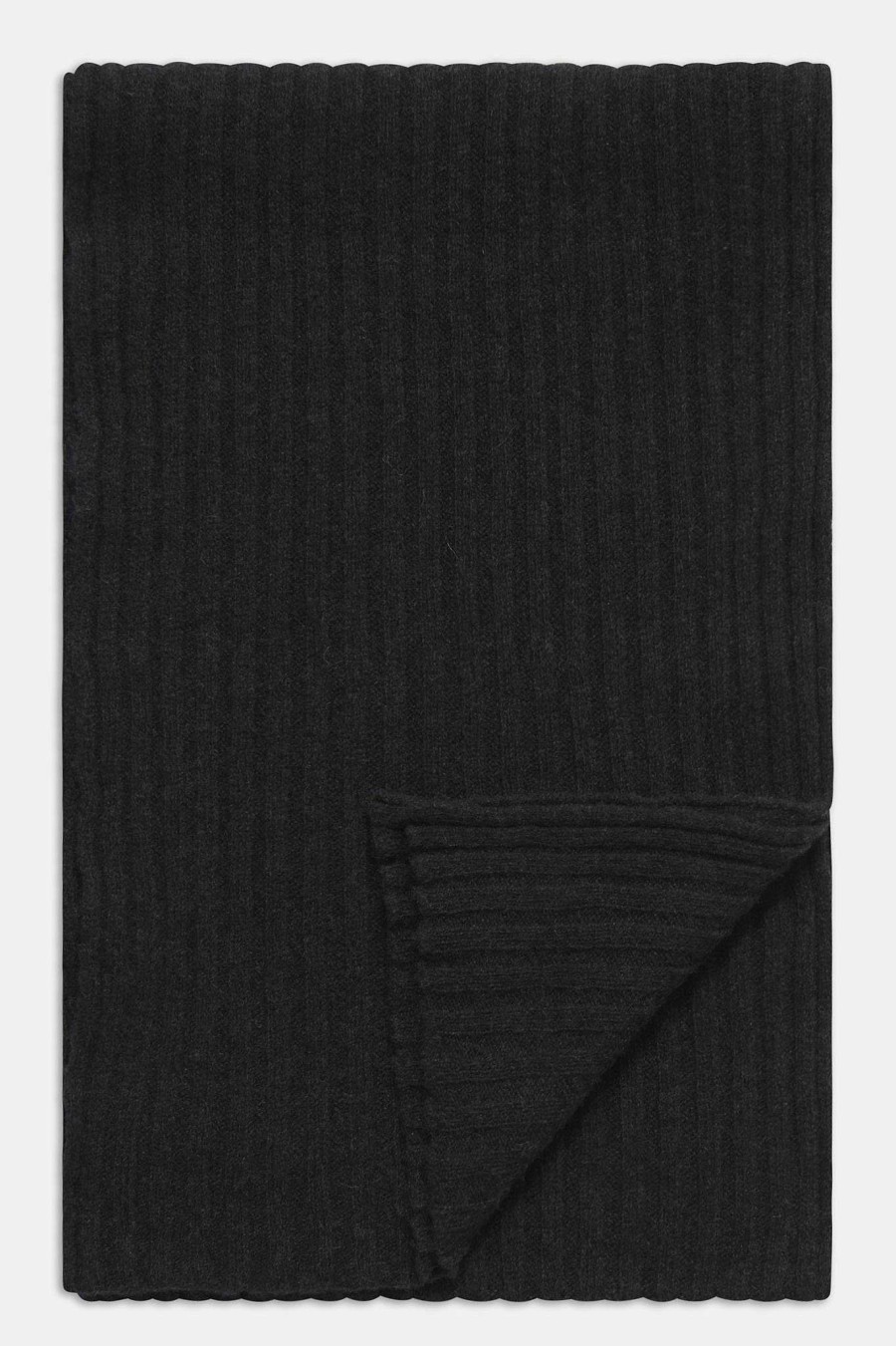 Accessories Oscar Jacobson | Rib Knit Kashmir Scarf