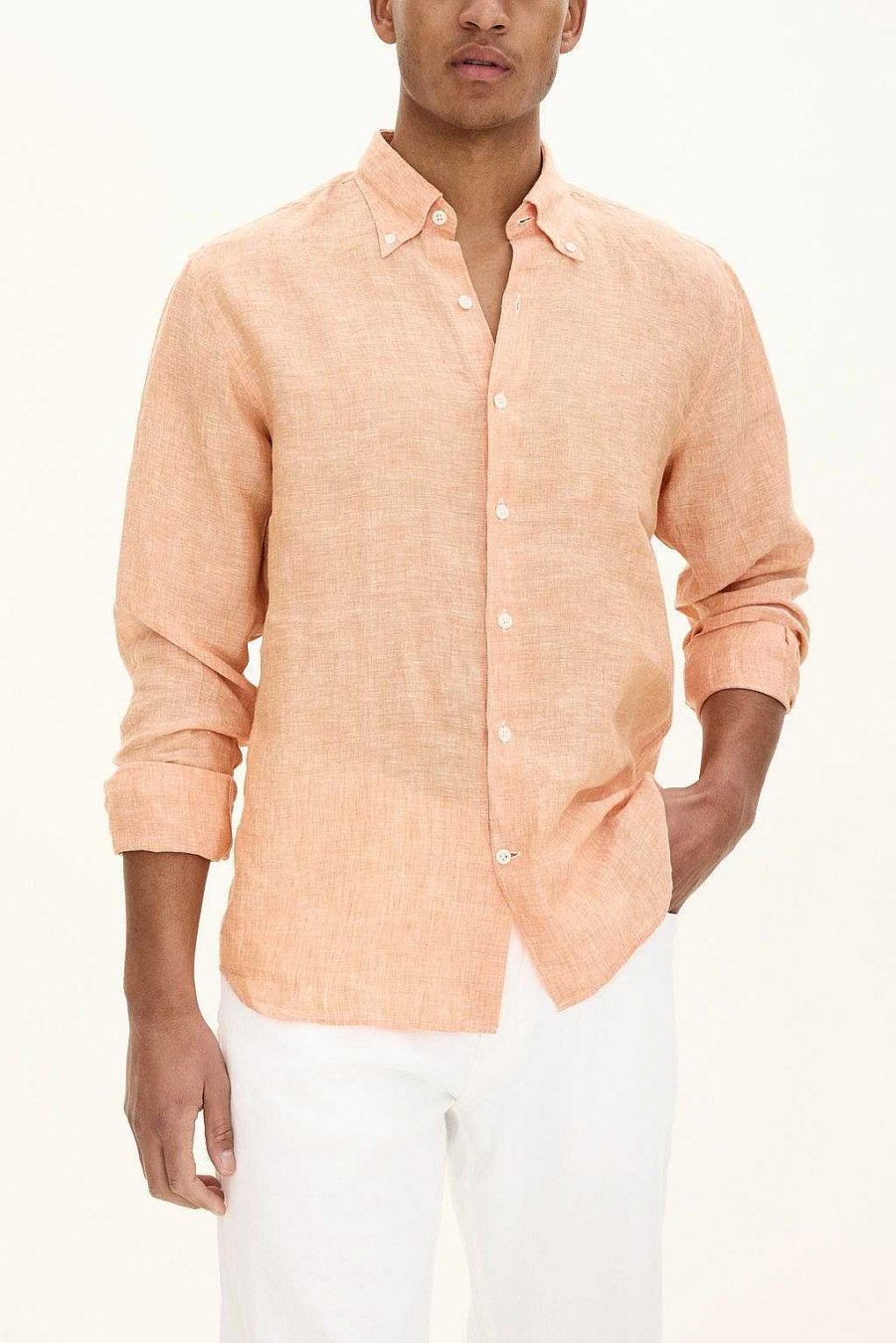 Klader Oscar Jacobson | Reg Fit Button Down Linen Shirt