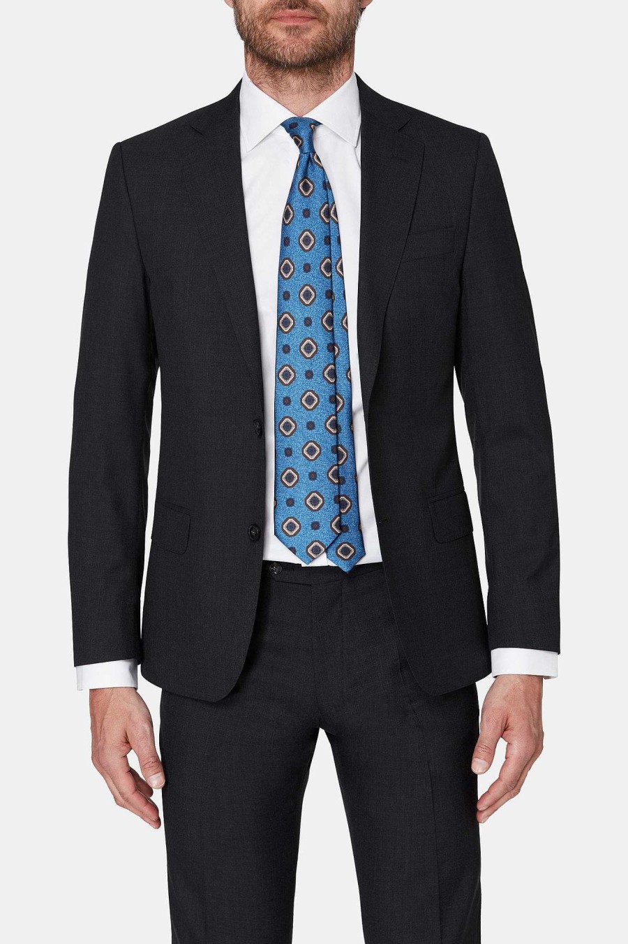 Klader Oscar Jacobson | Slim Fit Microstructure Wool Blazer