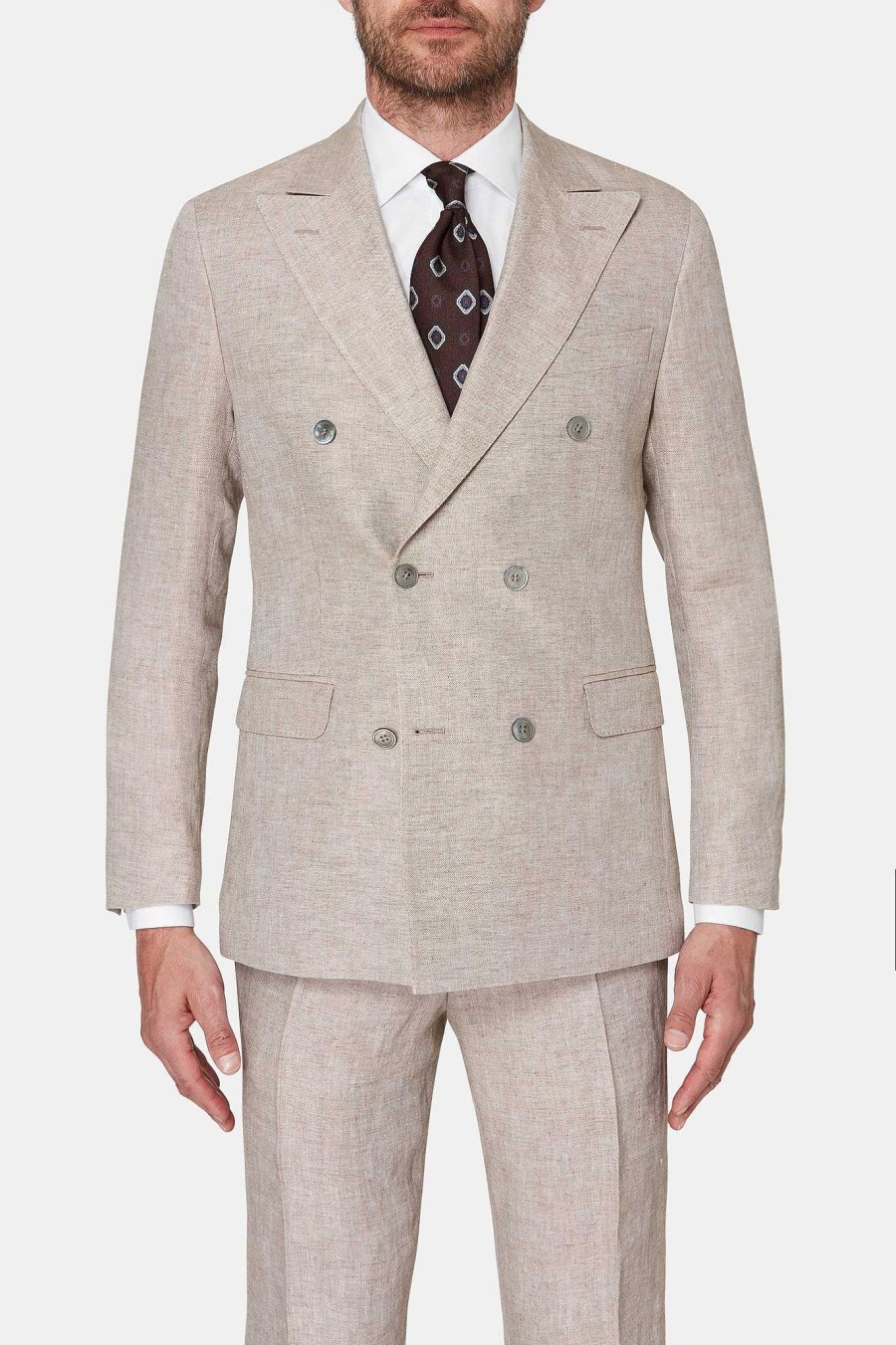 Klader Oscar Jacobson | Farris Double Button Linen Blazer