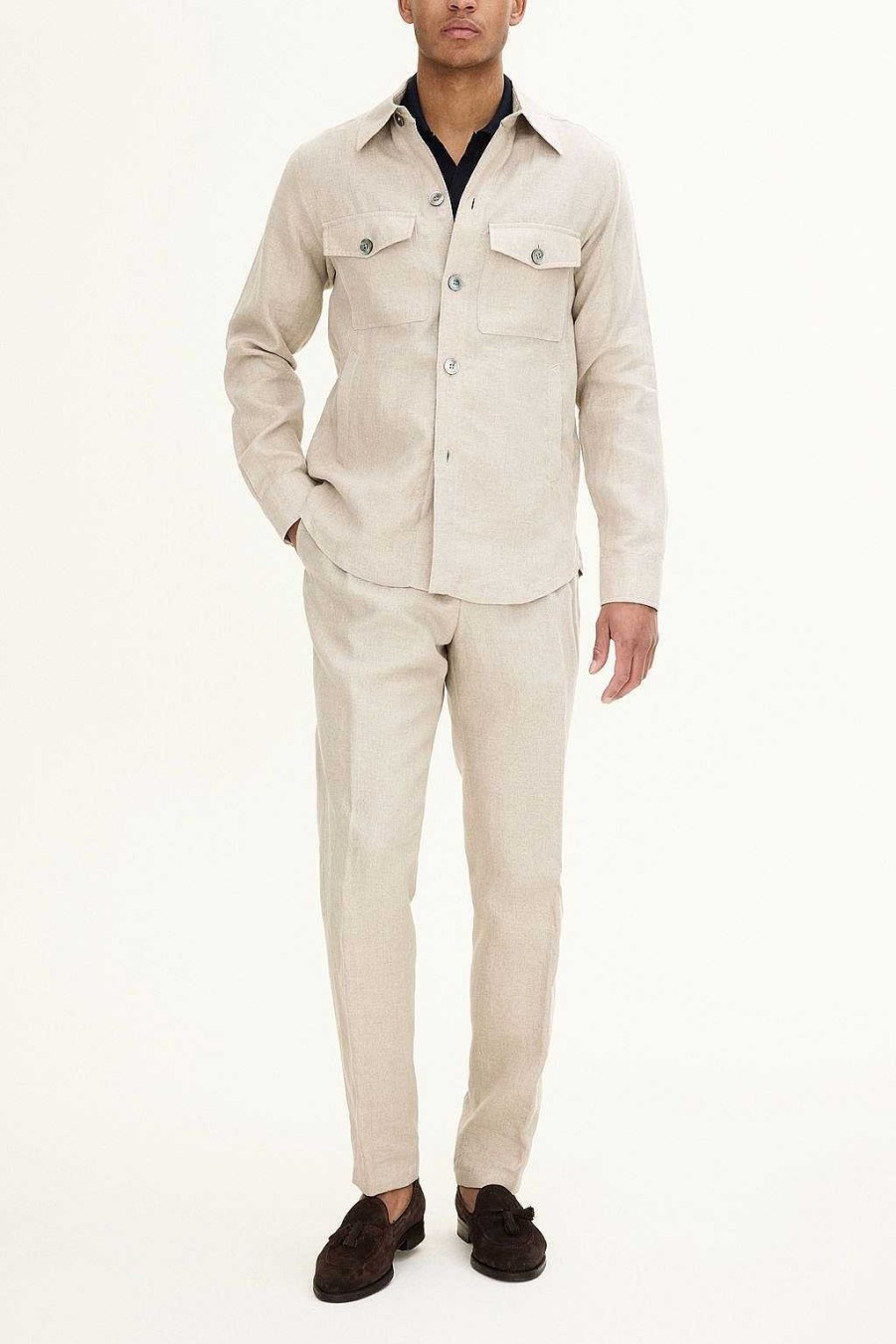 Klader Oscar Jacobson | Maverick Linen Shirt Jacket